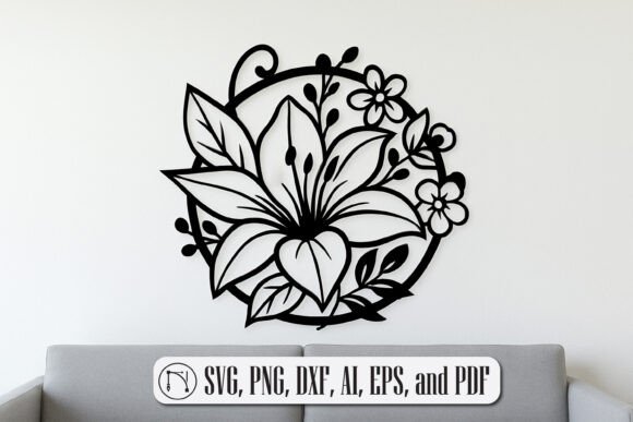 Download Lily Flower Wall Laser Cut SVG Cut File - Premium Resources