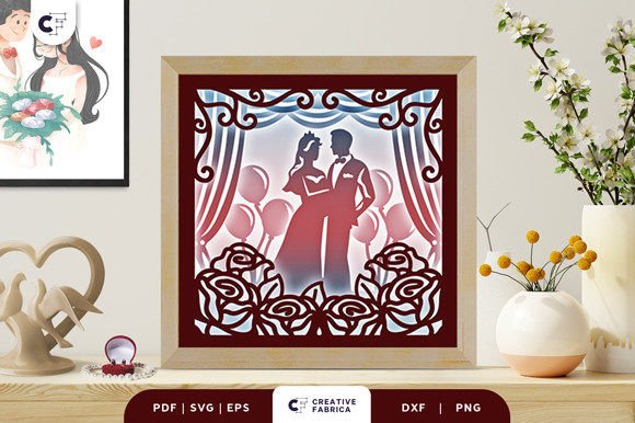 Download Bride and Groom 3D Shadow Box - Bride and groom 3d shadow box Collection