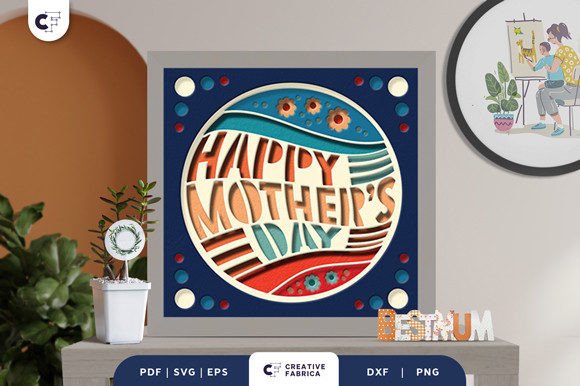 Download Groovy Mother's Day 3D Shadow Box SVG - Mother's day 3d shadow box Collection