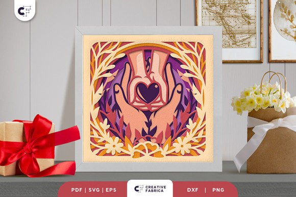 Download Mother's Day 3D Shadow Box Paper Cut SVG - Mother's day 3d shadow box Collection