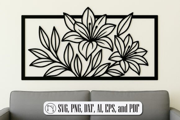Download Lily Flower Wall Laser Cut SVG Cut File - Premium Bundle